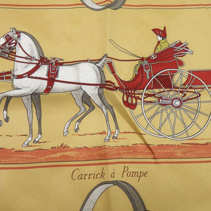 Hermes Carre 70 Flying Carre Carrick a Pompe White Brown Red Scarf