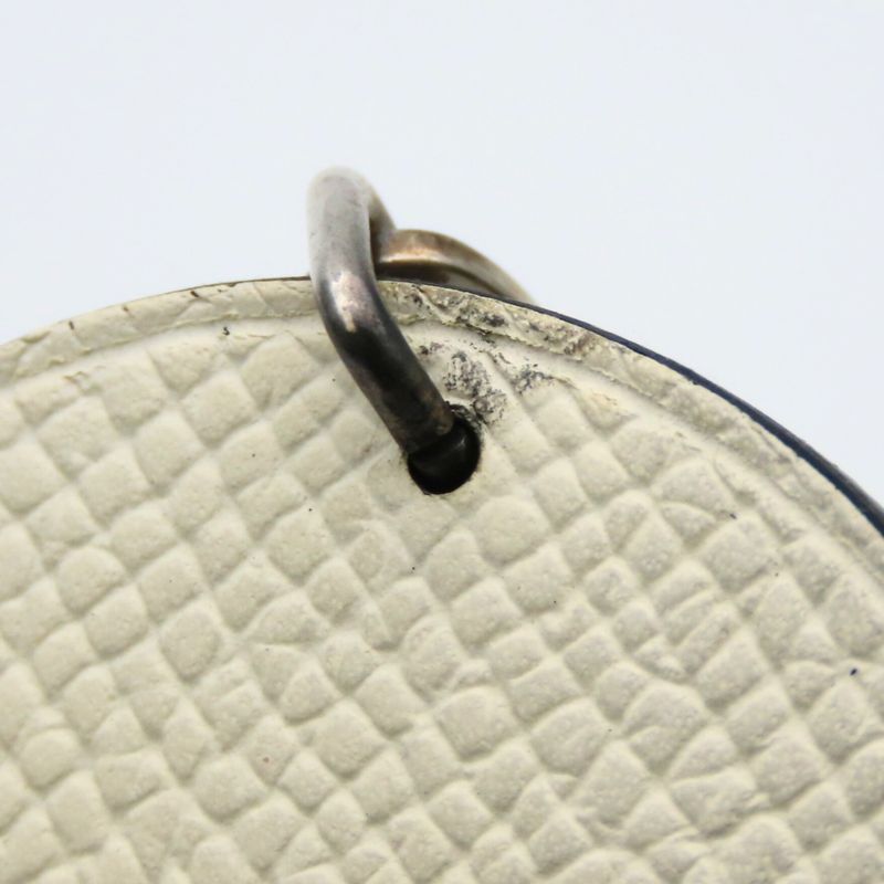 Hermes Bag Charm Panda Animal Leather White Black