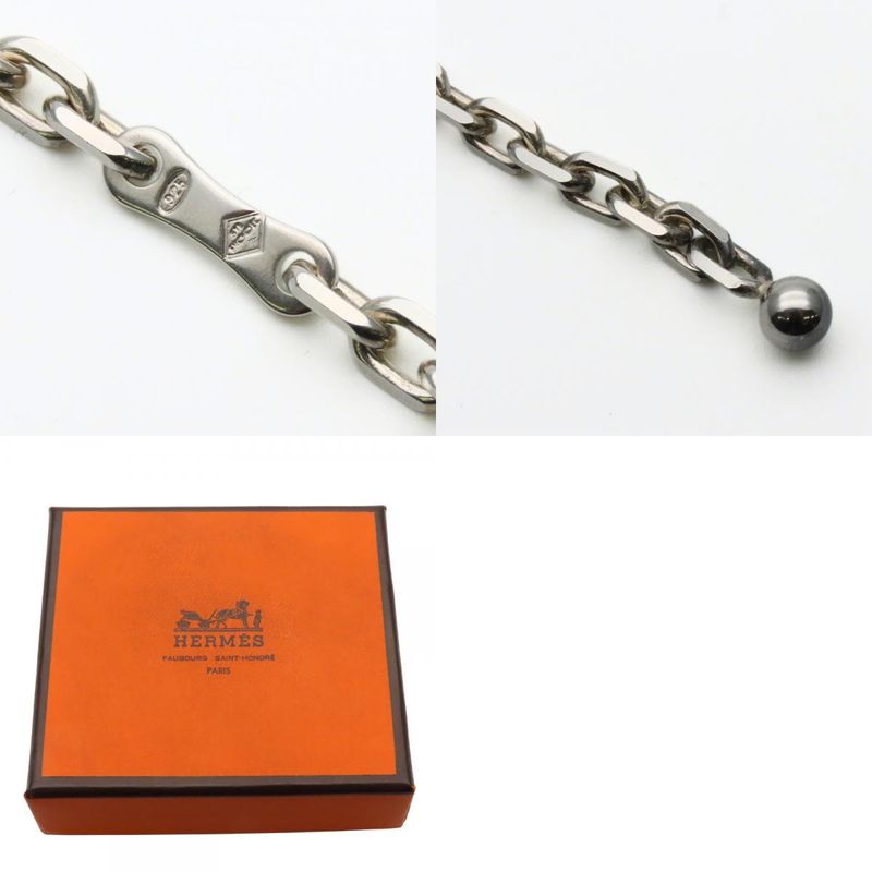 Hermes Bag Charm Panda Animal Leather White Black