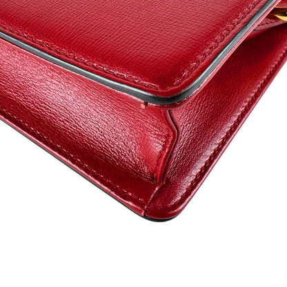 Gucci Shoulder Bag Leather Red