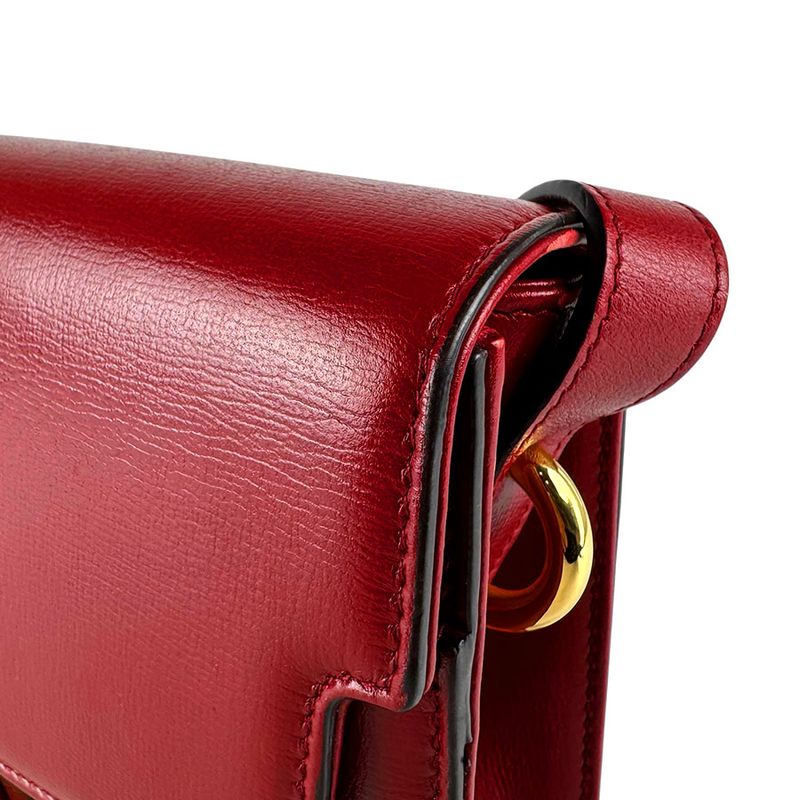 Gucci Shoulder Bag Leather Red