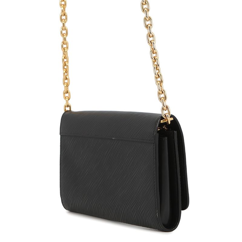 Louis Vuitton Chain Wallet Epi Sequin Portefeuille Twist Owl Noir Black