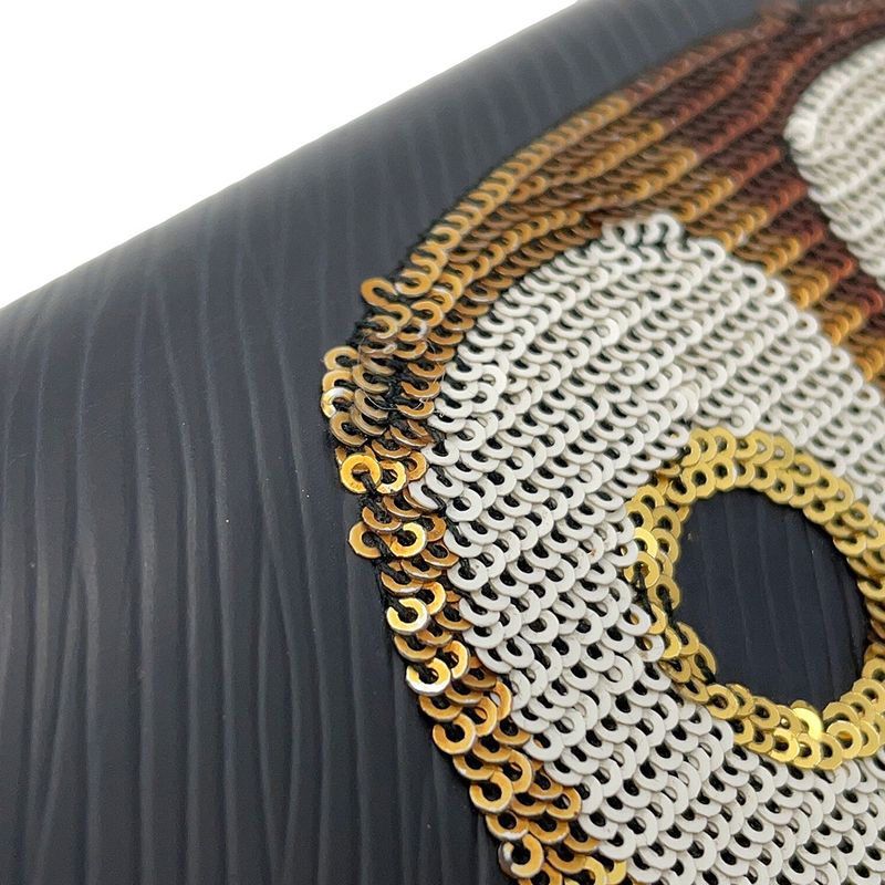 Louis Vuitton Chain Wallet Epi Sequin Portefeuille Twist Owl Noir Black