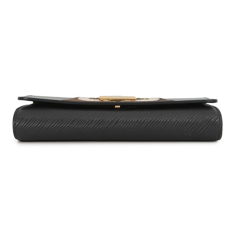 Louis Vuitton Chain Wallet Epi Sequin Portefeuille Twist Owl Noir Black