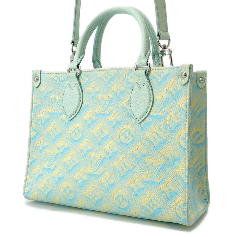 Louis Vuitton Handbag Monogram Empreinte on the Go PM Summer Star Dust Blue-yellow