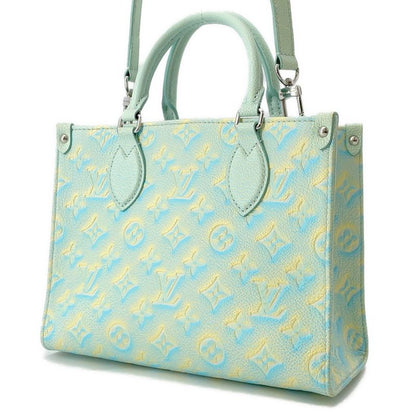 Louis Vuitton Handbag Monogram Empreinte on the Go PM Summer Star Dust Blue-yellow