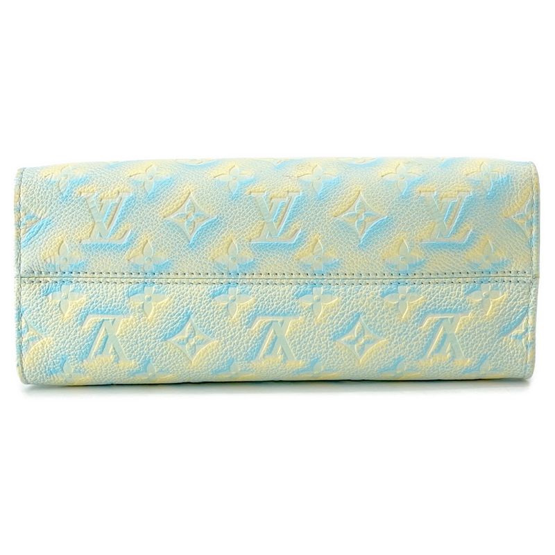 Louis Vuitton Handbag Monogram Empreinte on the Go PM Summer Star Dust Blue-yellow