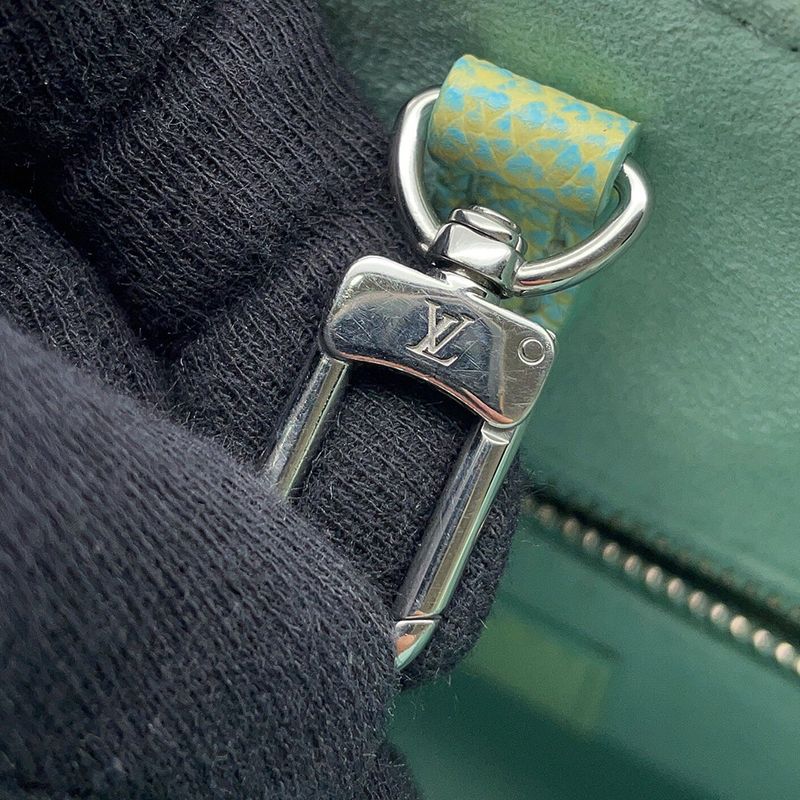 Louis Vuitton Handbag Monogram Empreinte on the Go PM Summer Star Dust Blue-yellow
