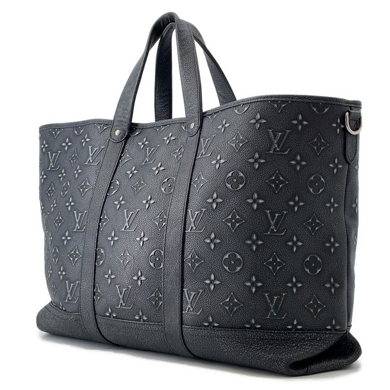 Louis Vuitton Tote Monogram Pattern Cowhide Leather Trolley Noir Black