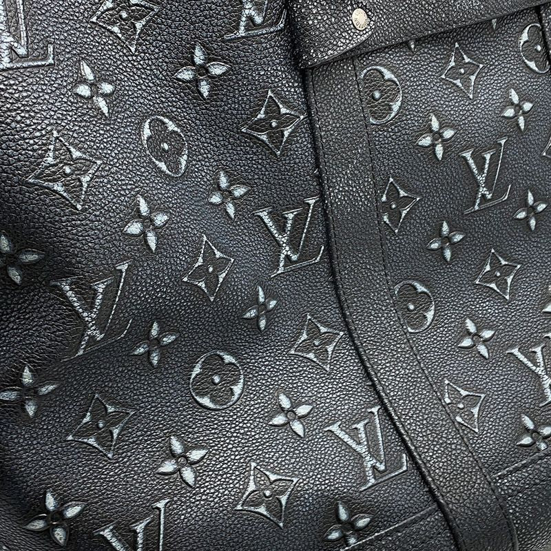 Louis Vuitton Tote Monogram Pattern Cowhide Leather Trolley Noir Black