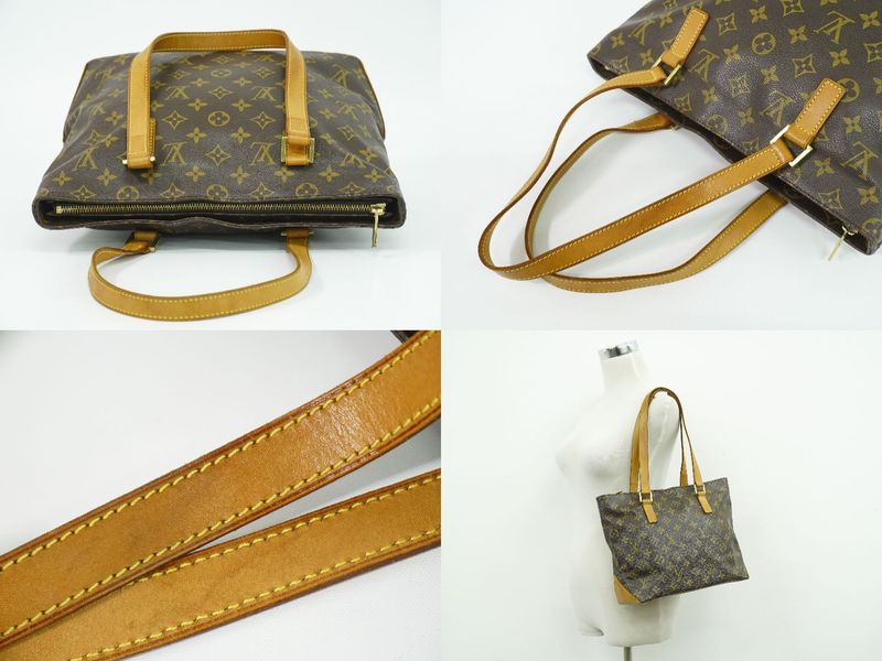 Louis Vuitton LV Cabas Piano Monogram Tote Shoulder Bag Brown