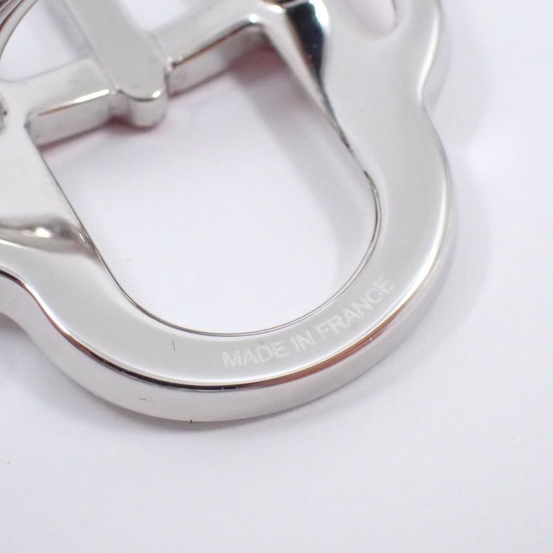 Hermes Scarf Ring Mini Boucle Silver Red Silver X
