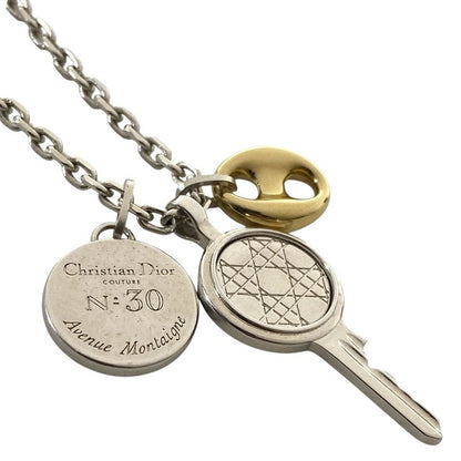 Dior Homme Montane Medallion Logo Necklace Silver Gold Stainless Steel