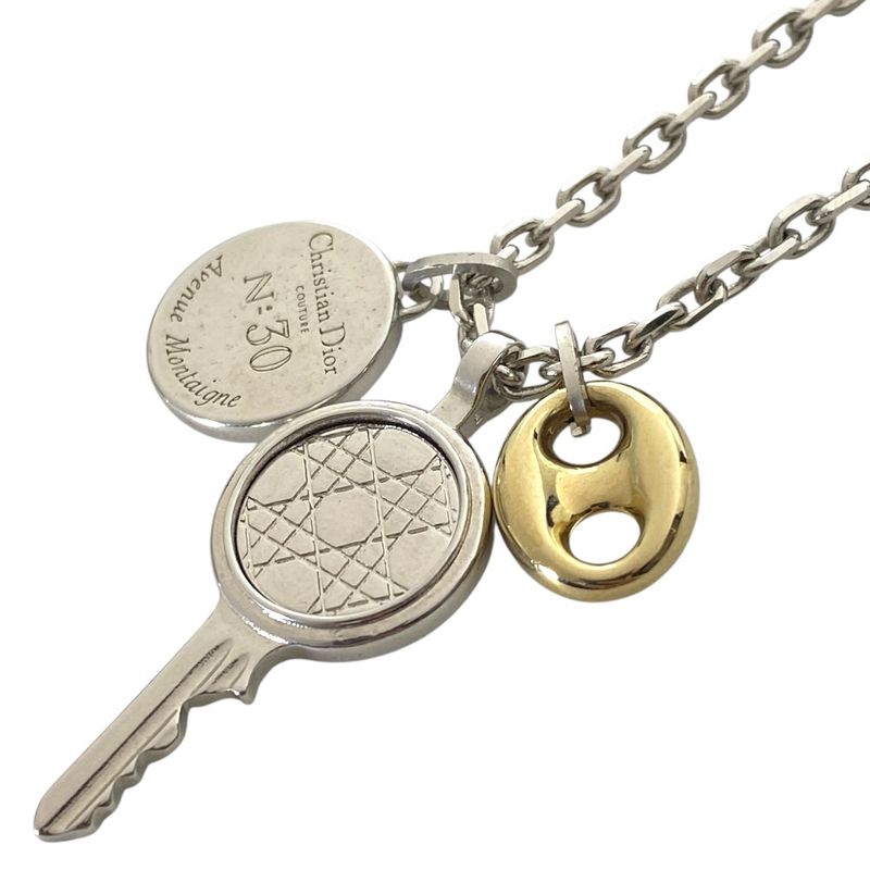 Dior Homme Montane Medallion Logo Necklace Silver Gold Stainless Steel