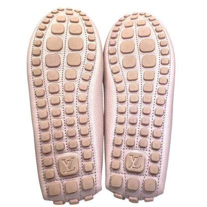 Louis Vuitton Driving Shoes Loafers Deck Shoes Leather Pink White