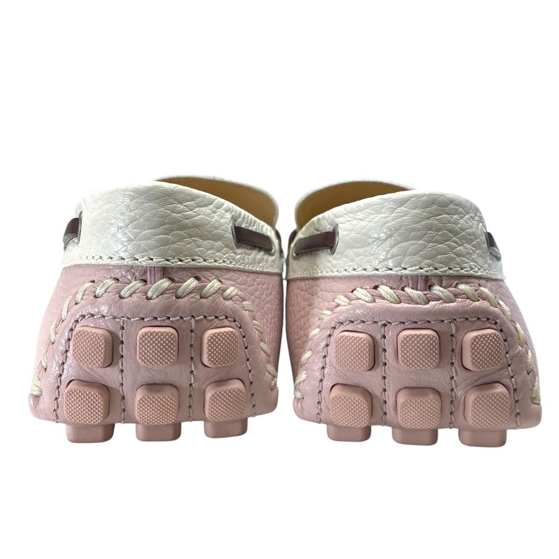 Louis Vuitton Driving Shoes Loafers Deck Shoes Leather Pink White