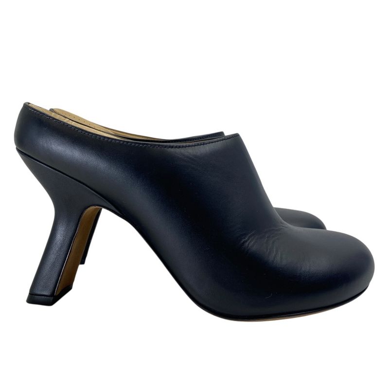 Loewe Terra Heel Clog Sandals Mule Shoes Leather Black