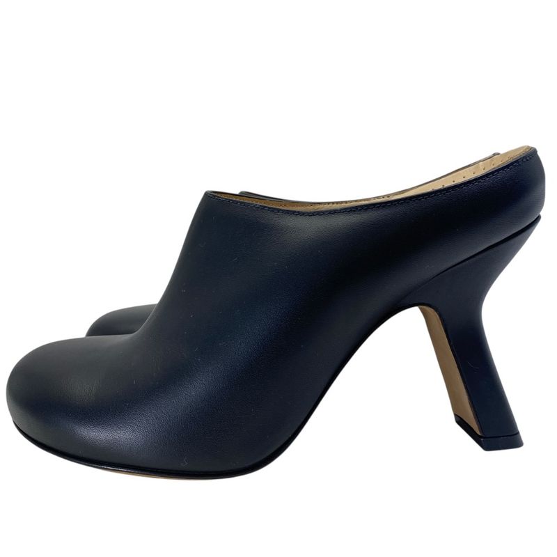 Loewe Terra Heel Clog Sandals Mule Shoes Leather Black
