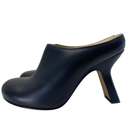 Loewe Terra Heel Clog Sandals Mule Shoes Leather Black