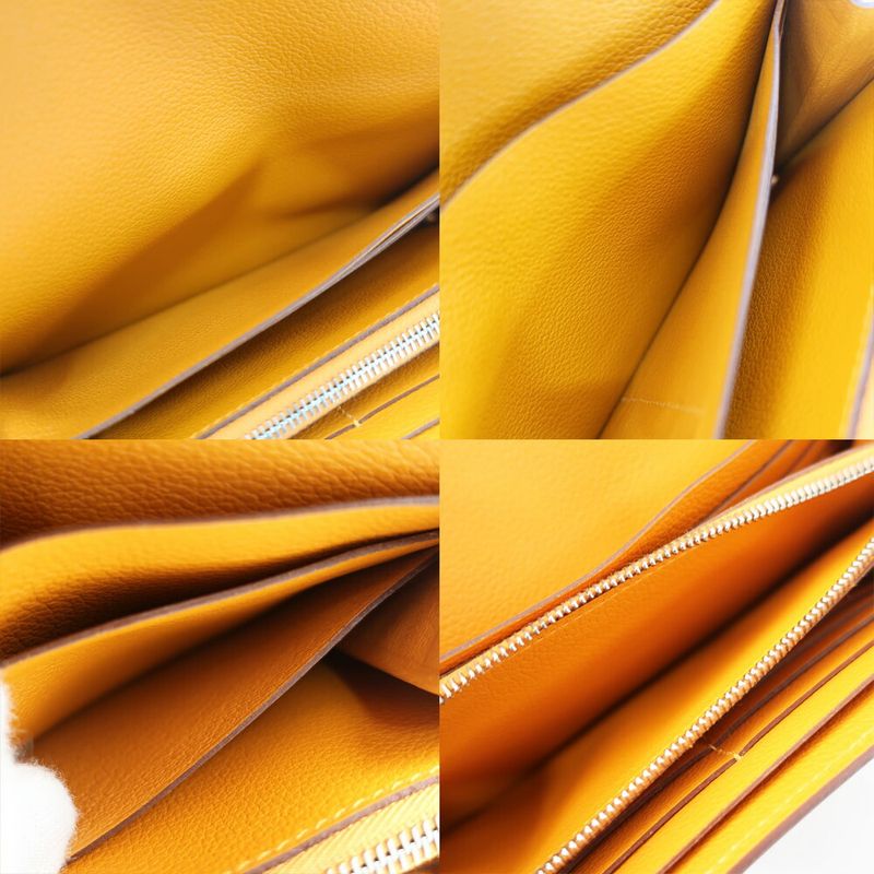 Hermes Constance Wallet Apricot Silver