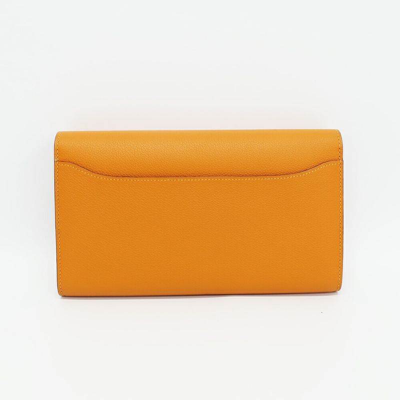 Hermes Constance Wallet Apricot Silver