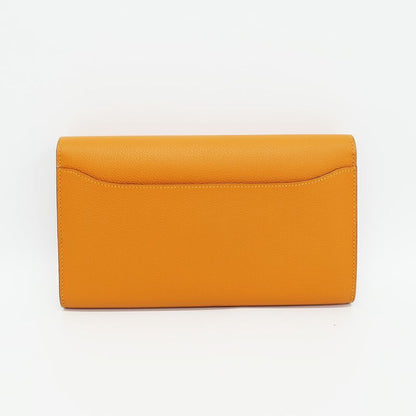 Hermes Constance Wallet Apricot Silver