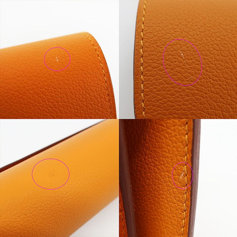 Hermes Constance Wallet Apricot Silver