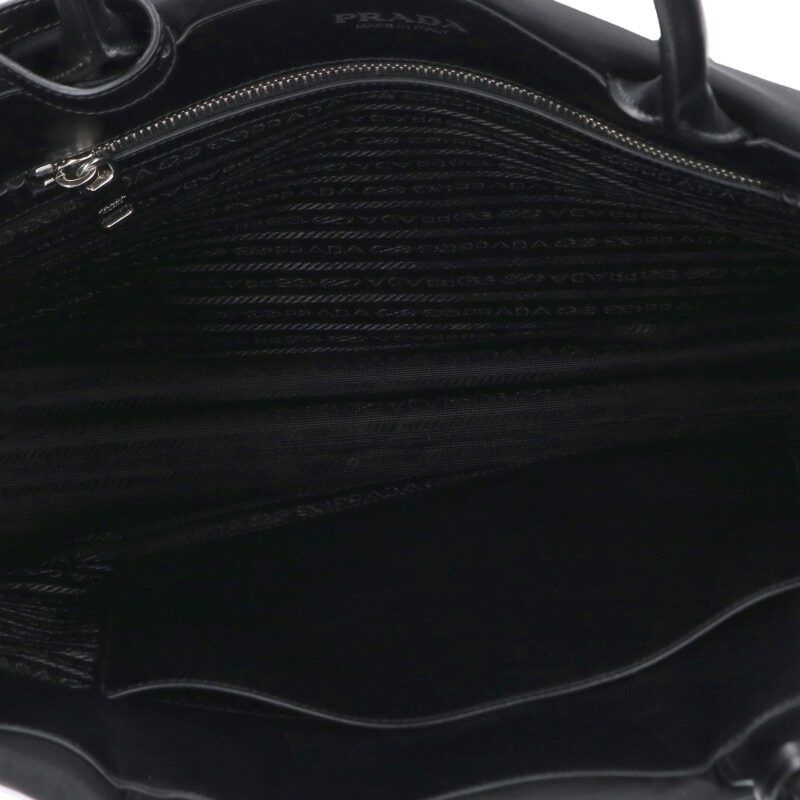 Prada Re-Nylon Triangle Plate Clochette Tote