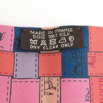 Hermes Twilly Bolduc Check Silk Orange Multicolor Scarf