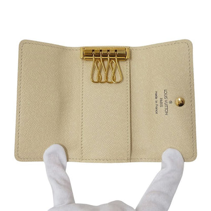 Louis Vuitton Key Case Damier Azur 4 Key Case Multicles 4 White