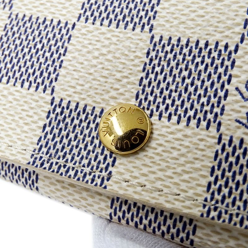 Louis Vuitton Key Case Damier Azur 4 Key Case Multicles 4 White