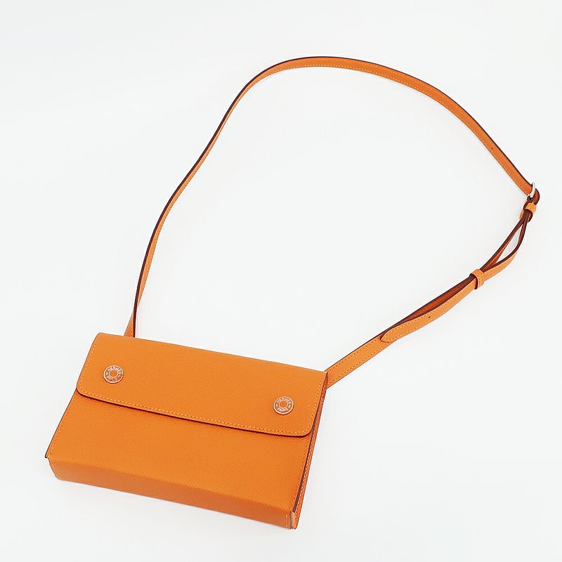 Hermes Nap to Go Shoulder Bag Orange Silver Manufactu