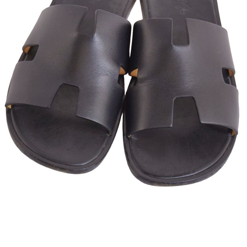 Hermes Sandals Izmir Logo Leather Shoes