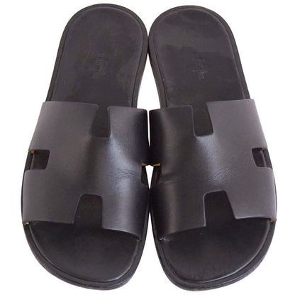 Hermes Sandals Izmir Logo Leather Shoes