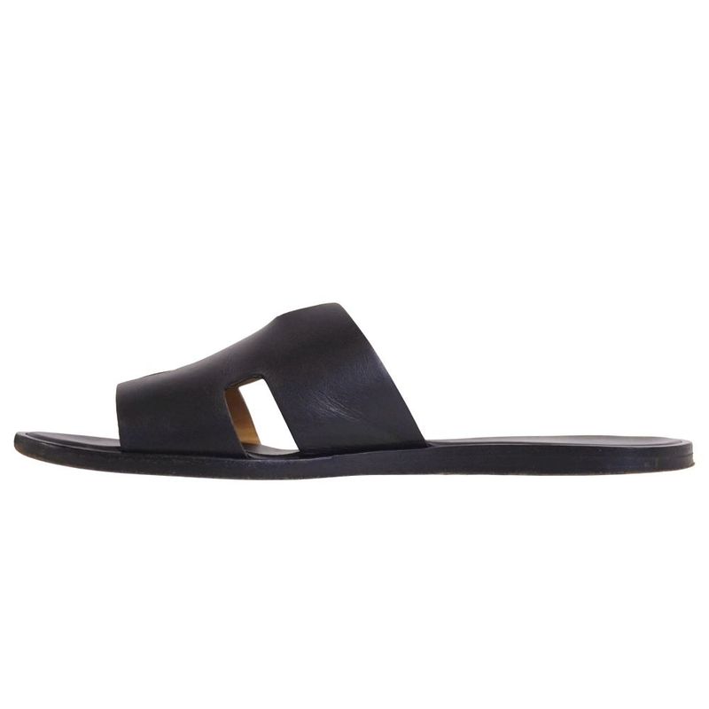 Hermes Sandals Izmir Logo Leather Shoes