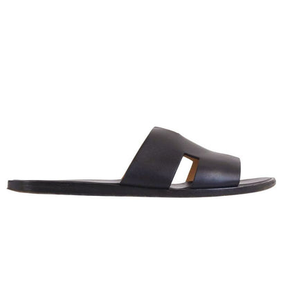 Hermes Sandals Izmir Logo Leather Shoes