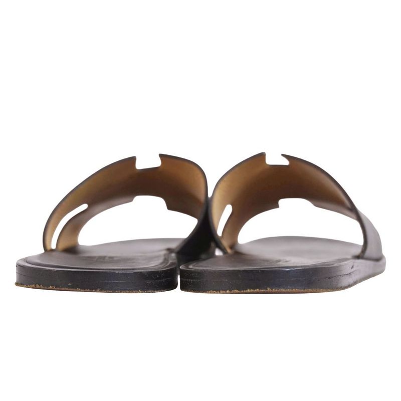 Hermes Sandals Izmir Logo Leather Shoes