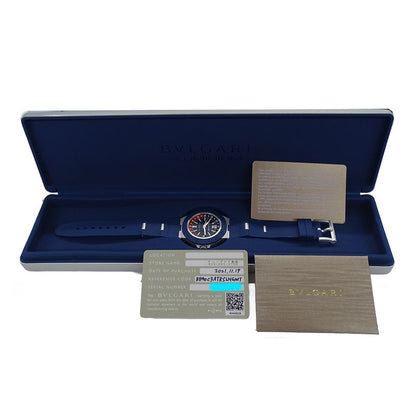 Bvlgari Watch Aluminum Gmt Date Automatic Winding at Rubber