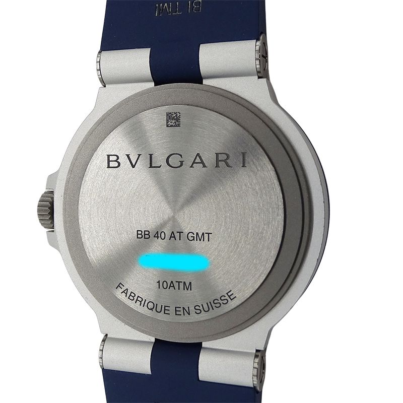 Bvlgari Watch Aluminum Gmt Date Automatic Winding at Rubber