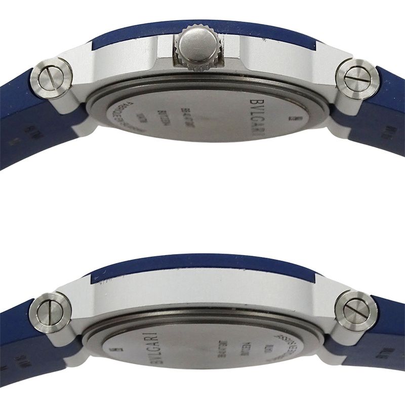 Bvlgari Watch Aluminum Gmt Date Automatic Winding at Rubber