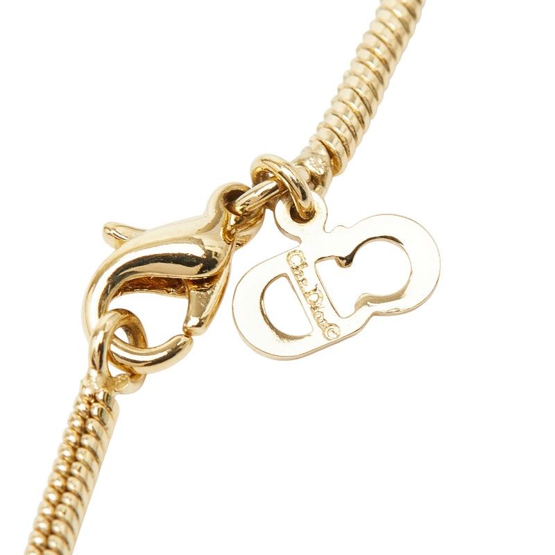 Dior Logo Circle Necklace Choker Set Gold Black Plated