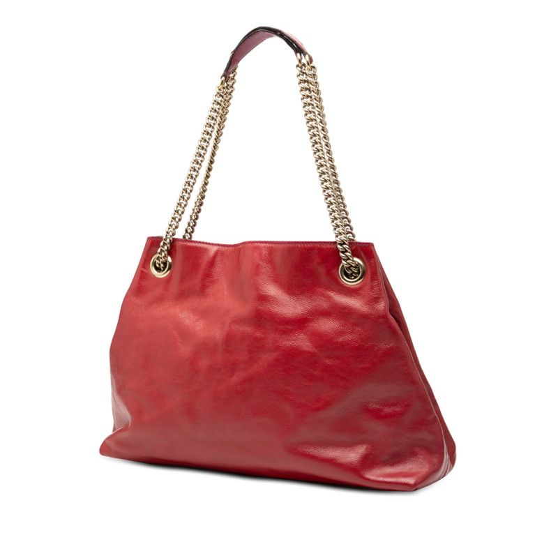 Gucci Soho Chain Shoulder Bag Red Patent Leather