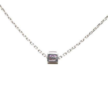 Gucci Cube Logo Pendant Necklace Silver 18K White Gold