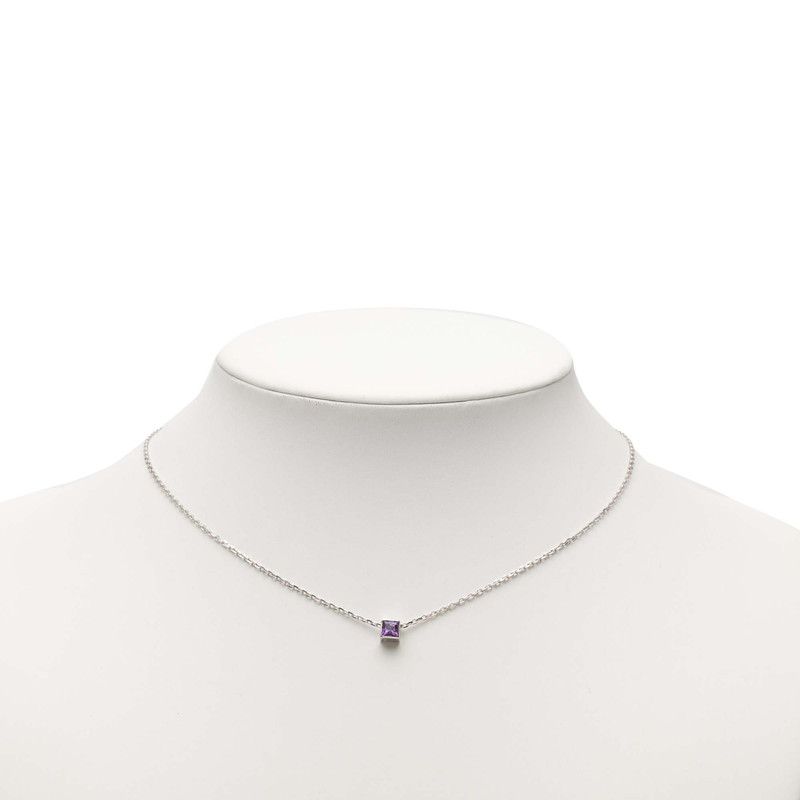 Gucci Cube Logo Pendant Necklace Silver 18K White Gold