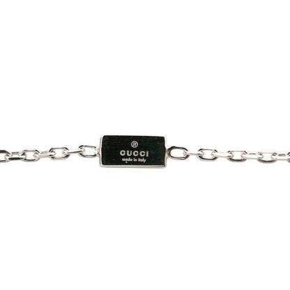 Gucci Cube Logo Pendant Necklace Silver 18K White Gold
