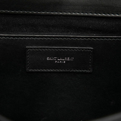 Saint Laurent Studded Chain Shoulder Bag Black Leather