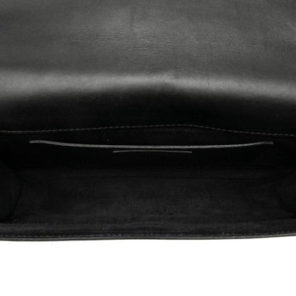 Saint Laurent Studded Chain Shoulder Bag Black Leather