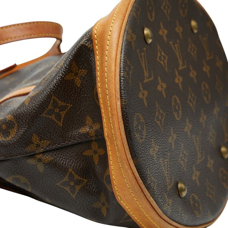 Louis Vuitton Monogram Bucket GM Tote Shoulder Bag Brown