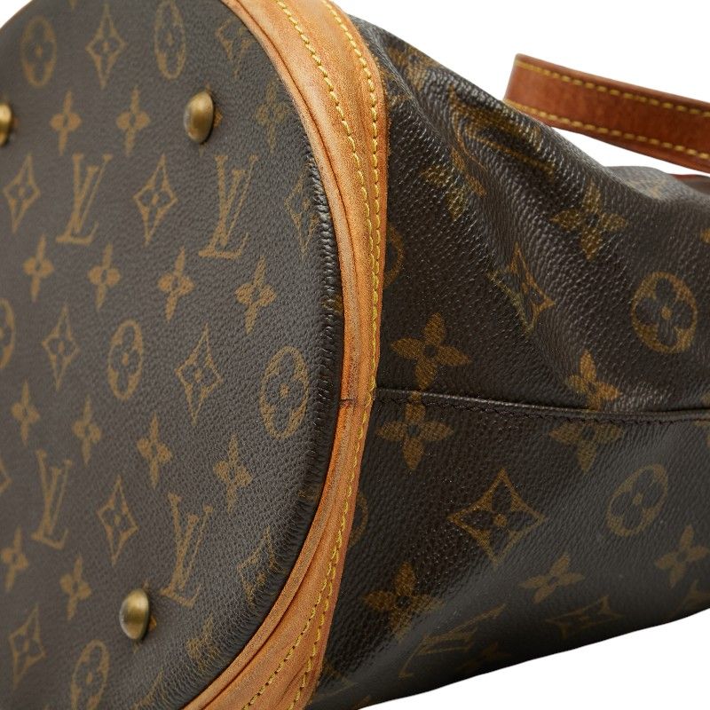 Louis Vuitton Monogram Bucket GM Tote Shoulder Bag Brown