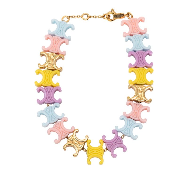 Celine Triomphe Baby Bracelet Multicolor Gold Plastic Plated
